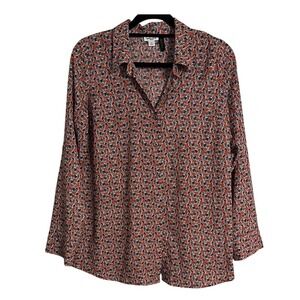 Splendid Zebra Novelty‎ Print Shirt Maternity Pea in the Pod Button Down Blouse